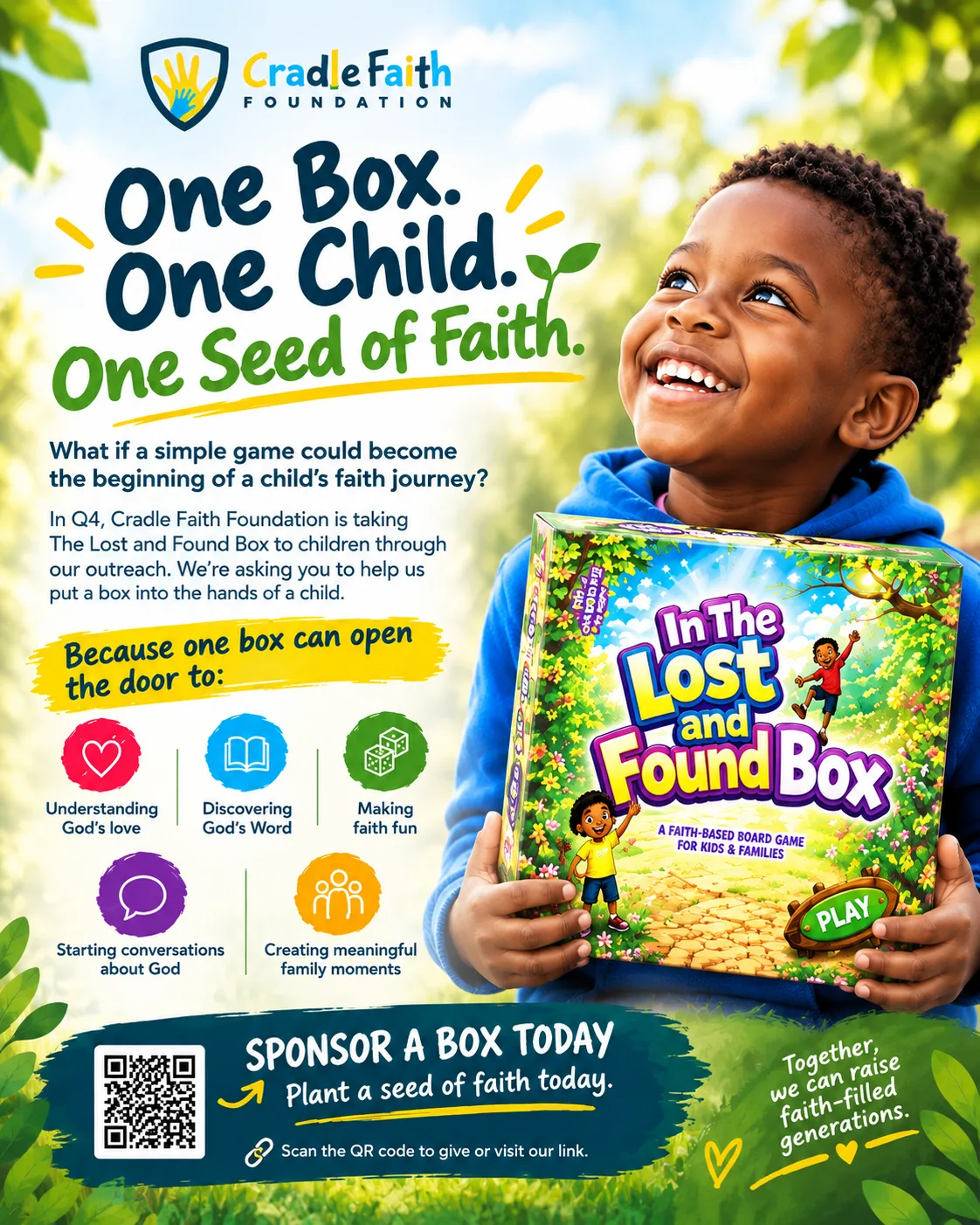 One Box, One Child, One Seed of Faith campaign for The Lost and Found Box
