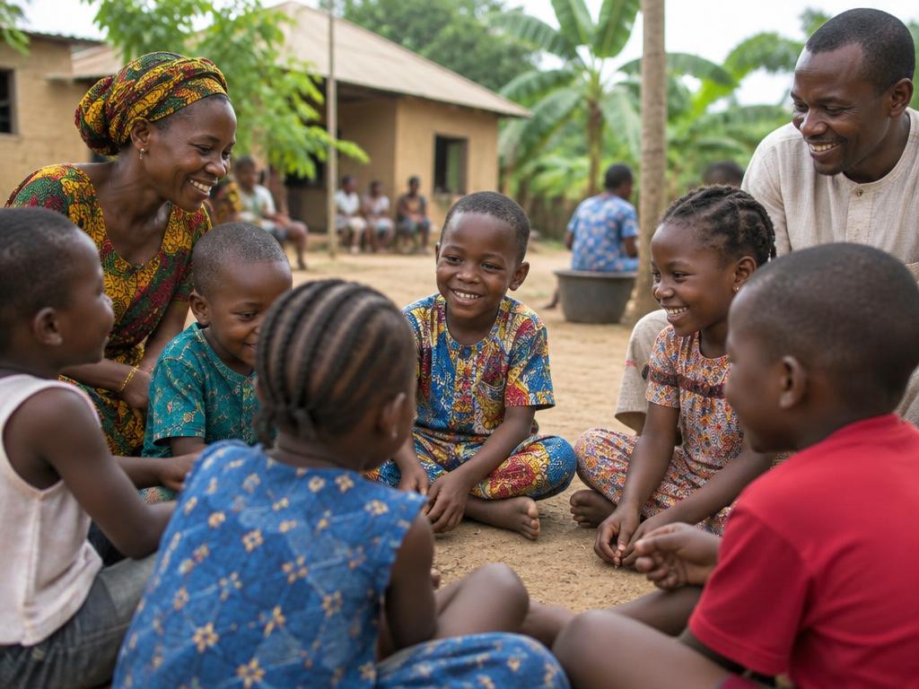 Nigerian children learning with Christian books and faith resources